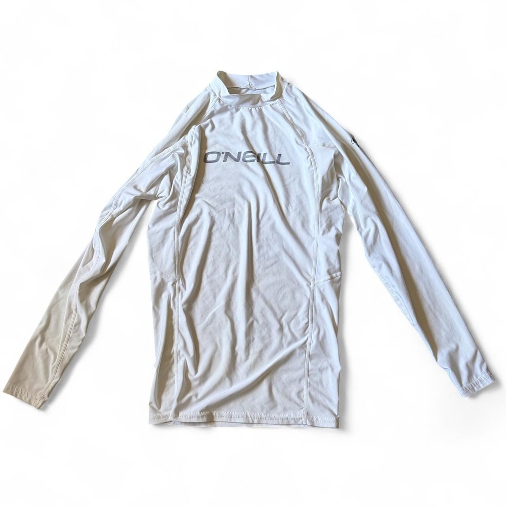 White O'Neill long sleeve surfer large women's top tee mock neck